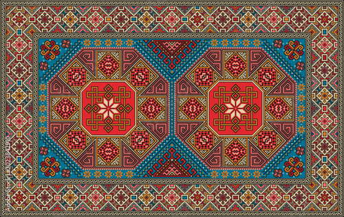 Traditional oriental carpet vector illustration