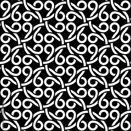 Monochrome arabesque lattice seamless pattern vector illustration
