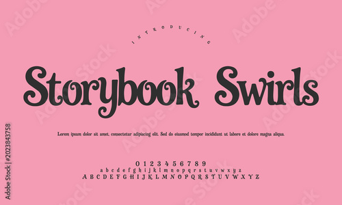 Whimsical fairy tale storybook font playful decorative curly alphabet typography vector