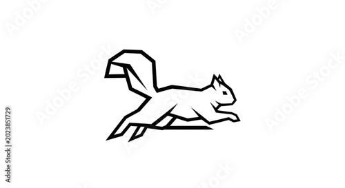 Geometric Squirrel Silhouette Icon Vector Art