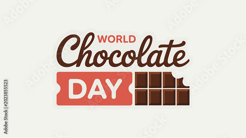 World Chocolate Day celebration with chocolate bar and ticket  sweet treat