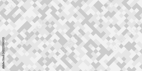 Bild auf Leinwand Abstract censored geometric square pattern grey and white mosaic seamless tile texture background, pixelate geometric pattern abstract modern zigzag tiles in shades of gray and white