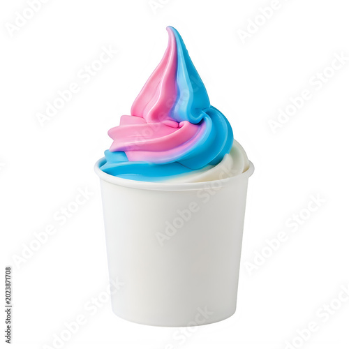 Delicious colorful ice cream in a cone
