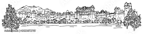 Foto Jaipur India cityscape sketch