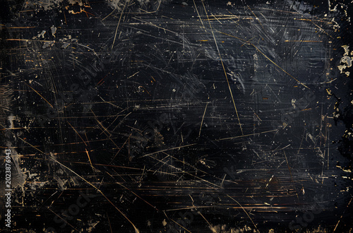 Photo of Black scratched old metal or plaster surface. Background texture for backdrops or mapping