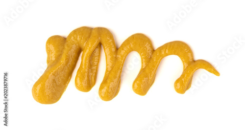 Mustard sauce wavy line isolated