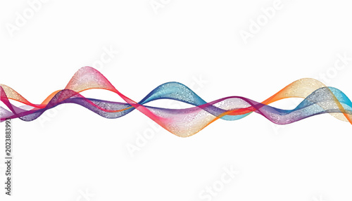 Photos Colorful abstract wave lines form an intricate and mesmerizing pattern against a clean white backdrop, suggesting flow and creativity