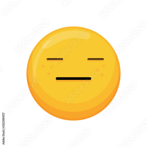Εκτύπωση καμβά Neutral and expressionless yellow cartoon emoji face with closed eyes and straight mouth