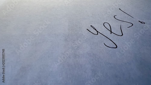 writing no over yes on paper
