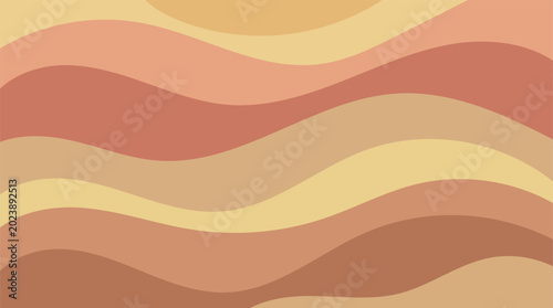 Fotografie Abstract wavy lines in warm earthy tones create a soothing and organic backgroun