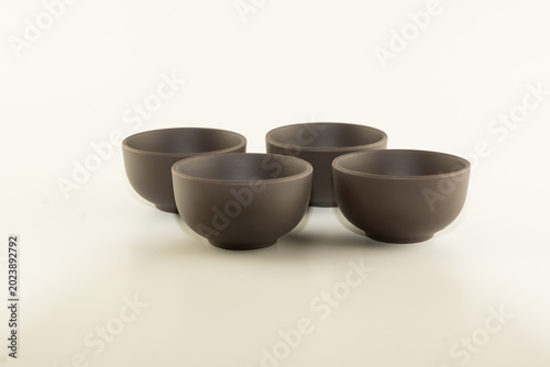 tea accessories isolated on white background