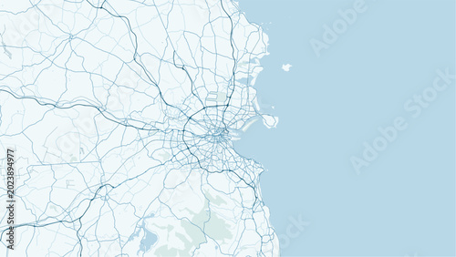 Photography Modern minimalist vector map of Dublin, Ireland