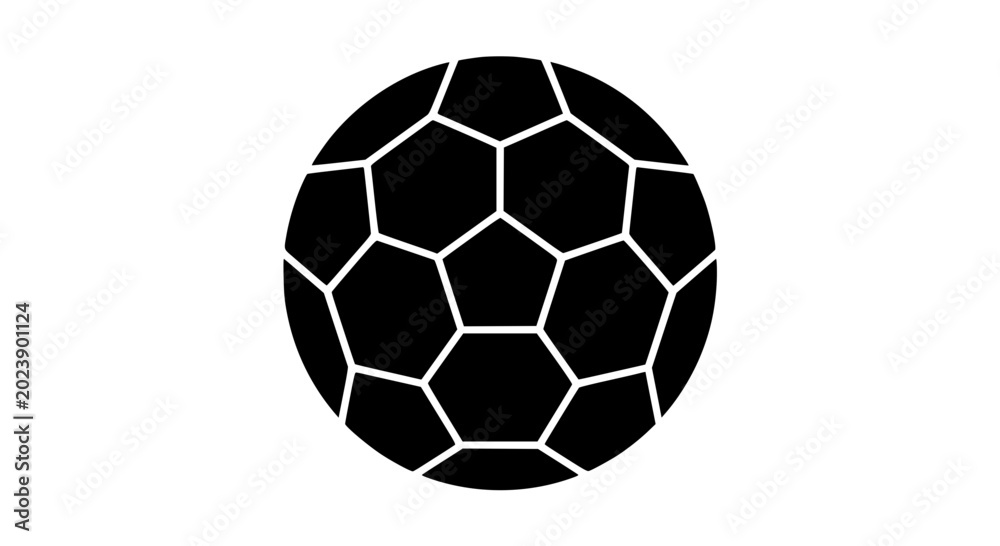 Fototapeta premium Black and White Soccer Ball Vector Icon on White Background