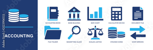 Fotografía Accounting and finance icon set