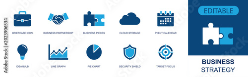 Photos Business strategy icon set