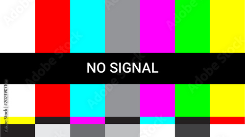 Vibrant TV Error Screen no signal - Emergency Broadcast Warning
