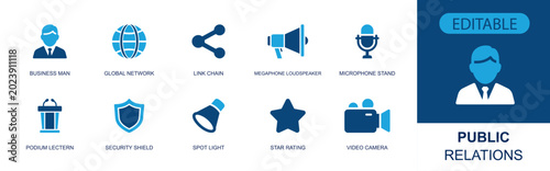 Tableau sur toile Public relations icon set