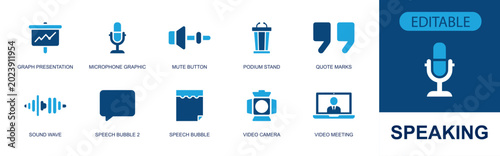 Tableau sur toile Speaking icon set