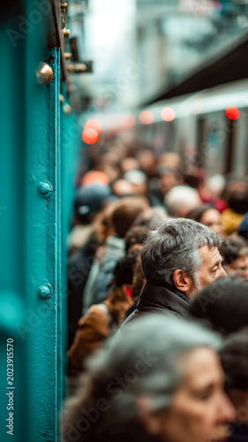Crowded Subway Commute