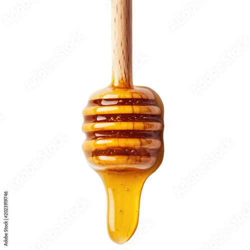 Honey Dripping from Dipper Transparent Background