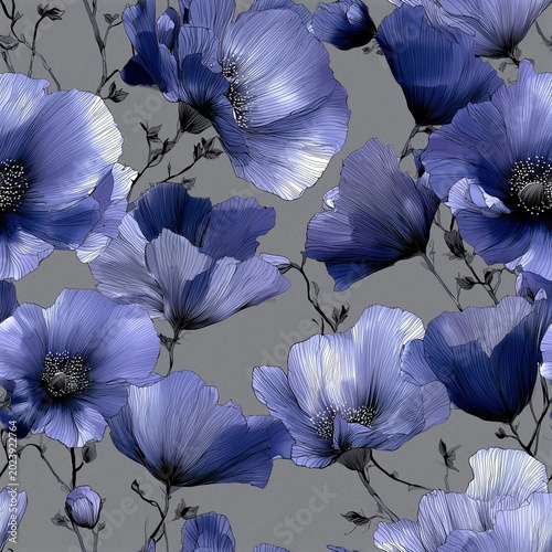Vibrant seamless designer floral pattern featuring dense colorful blossoms for summer fashion and home decor.