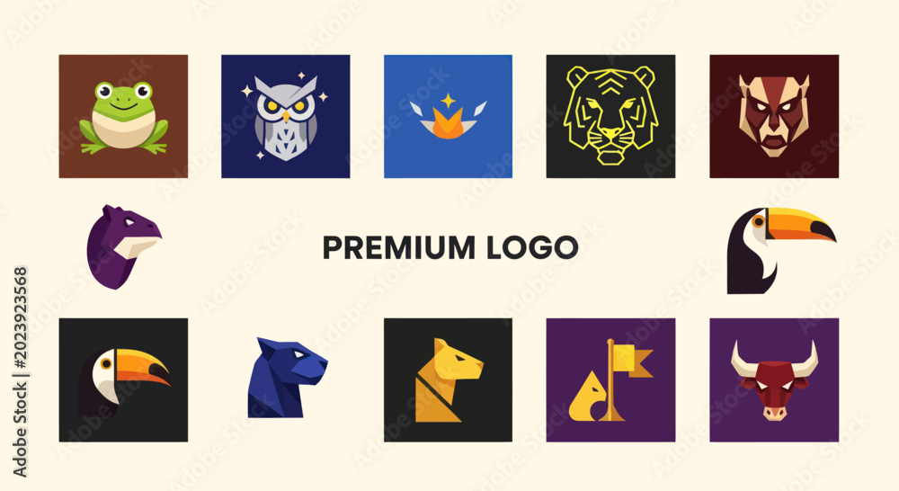 Fototapeta premium Premium Logo Collection: Animal and Abstract Icons