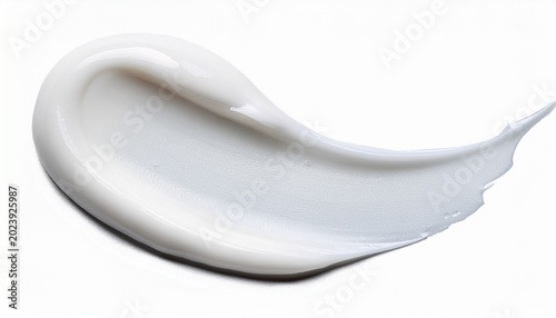 white cream smear isolated on white background abstract cosmetic skincare product texture face cream or shampoo body lotion swatch for design