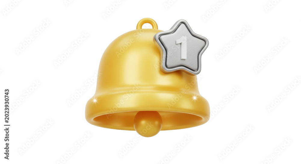 Fototapeta premium Golden bell with star number one