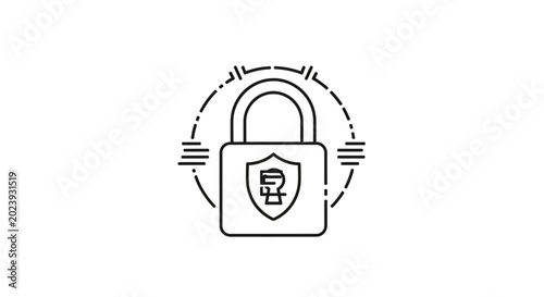 Obraz na plátne Secure Lock with Shield Icon.
