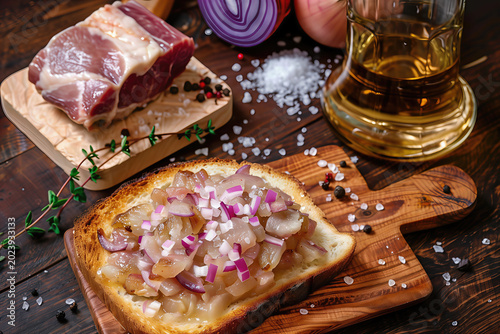 Rustic Still Life with Cured Pork Fat and Golden Palinca