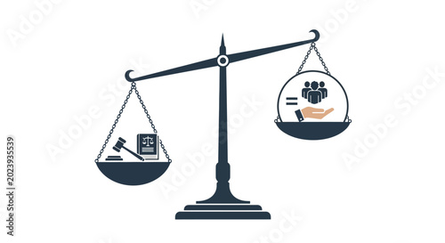 Tableau sur toile Scales of Justice Balancing Law and Human Rights Concept
