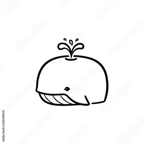 Whale with Water Splash Icon