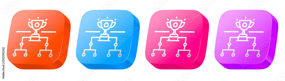 Fototapeta premium 3D glossy icon set of 26 league in blue, pink, purple, and orange, providing colorful elements for global money transfers.