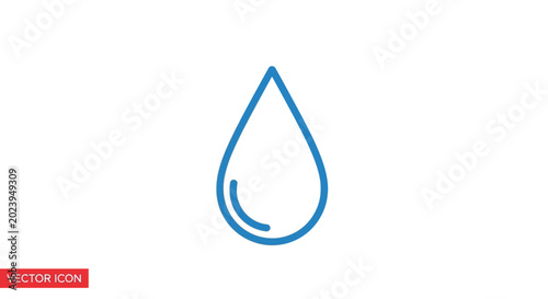 Fotografía Single Blue Teardrop Water Droplet Icon.