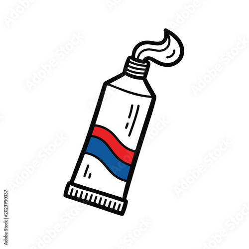 Tube of Paint or Cream with Squeezed Tip