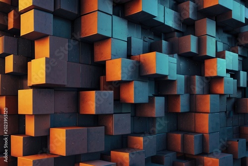 abstract background made of glossy cubes