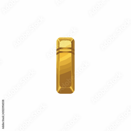 Gold bar with rounded edges and shine
