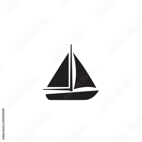 Sailboat Silhouette on Calm Water for Travel or Adventure Theme