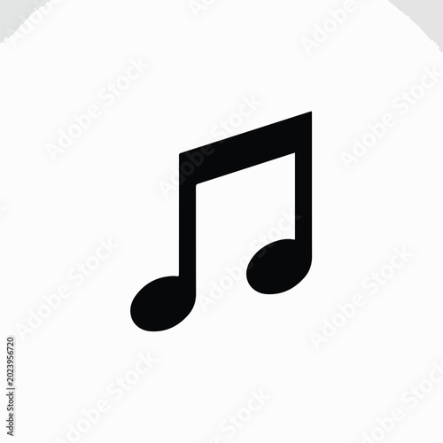 Music Note Icon on White Background