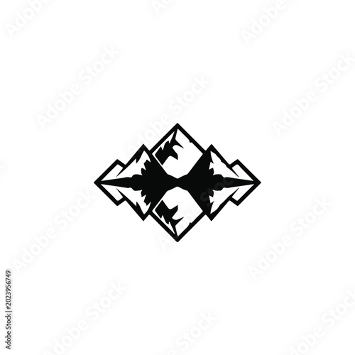 Geometric Mountain Diamond Emblem