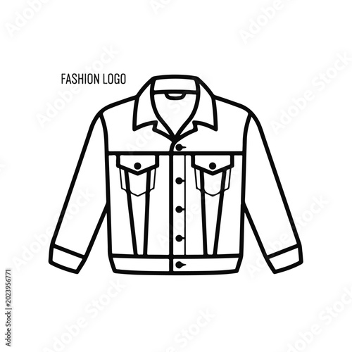 Denim Jacket fashion item with front pockets and button closure