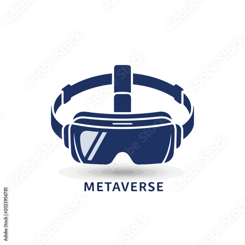Virtual Reality Headset with Metaverse Theme