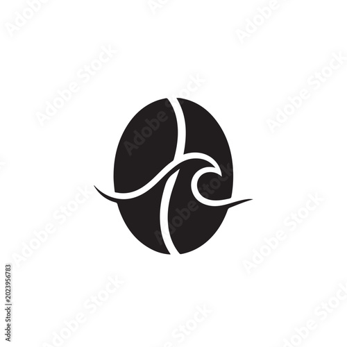 Abstract Circular Swirl Logo with Swooping Curves