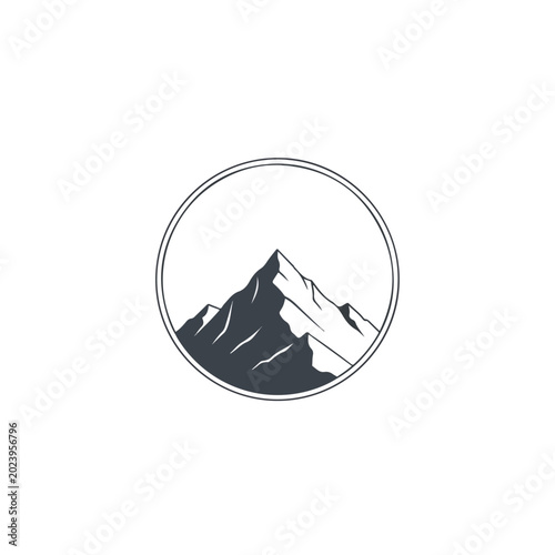 Mountain Peak Inside Circle Emblem