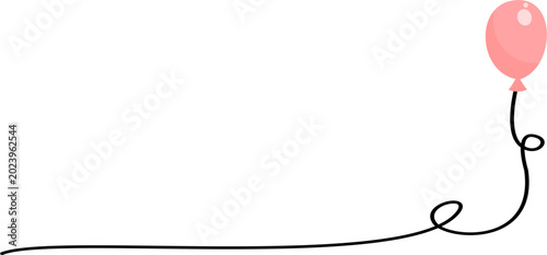 pink balloon decoration with long string
