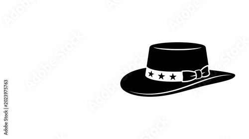 Konstfotografi Classic Black Western Cowboy Hat with Star Accents.