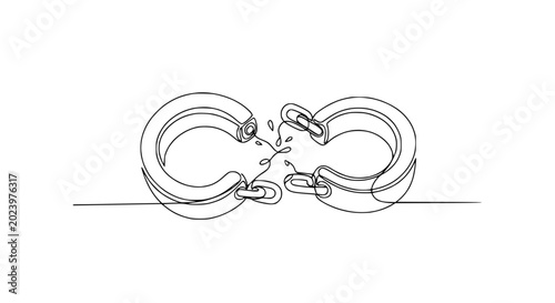 Photos Broken Chain Link Symbolizing Freedom and New Beginnings