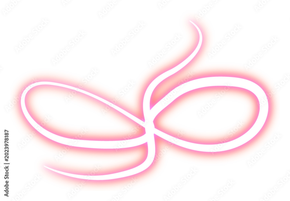 Naklejka premium Abstract Red Pink Neon Infinity Light Wave Design