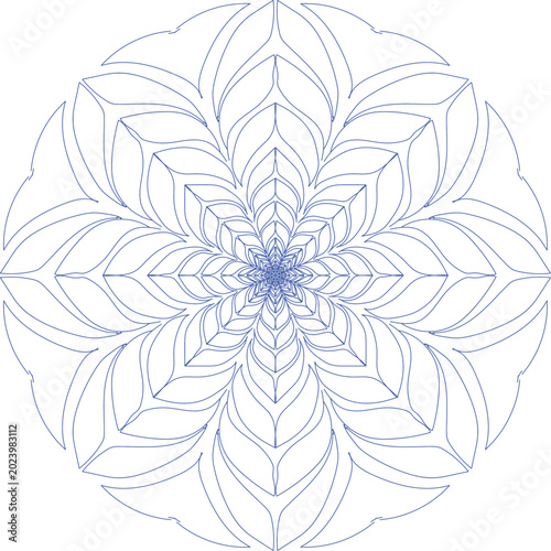 Modern bold floral mandala vector with gradient shading