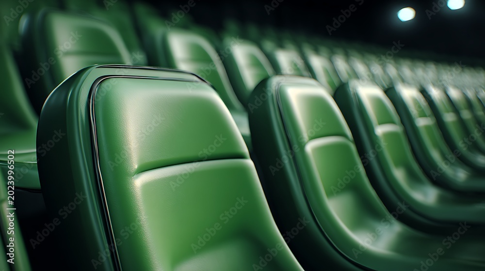 Fototapeta premium Plastic Green Stadium Seating / プラスチック製の緑のスタジアム席